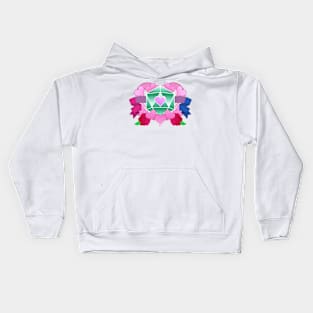 DiceHeart - Bi Banner, Green Dice Kids Hoodie